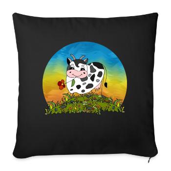 Cow - Sofa pillowcase 17,3'' x 17,3'' (45 x 45 cm) - black - Front