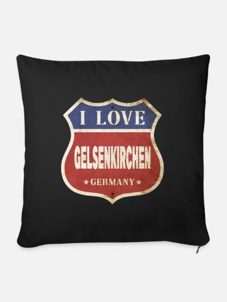 Gelsenkirchen Deutschland Stadt I Love Vintage - Sofakissenbezug 45 x 45 cm - Schwarz