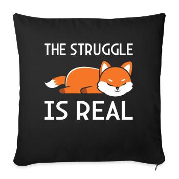 The Struggle is real - Sofa pillowcase 17,3'' x 17,3'' (45 x 45 cm) - black - Front