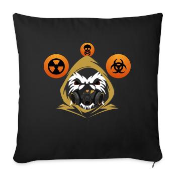 Créature mystérieuse avec masque à gaz - Housse de coussin décorative 45 x 45 cm - noir - Devant