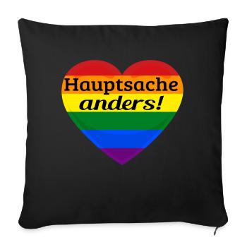 L’ESSENTIEL EST DIFFÉRENT! - Housse de coussin décorative 45 x 45 cm - noir - Devant