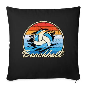 Beachball Ocean vintage ball multi color B-Day gif - Sofa pillowcase 17,3'' x 17,3'' (45 x 45 cm) - black - Front