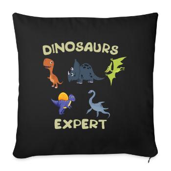 Verschiedene Arten von Dinosaurier-Experten - Sofakissenbezug 45 x 45 cm - Schwarz - Vorne