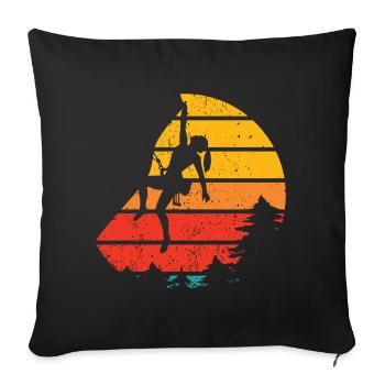 Trad Climbing Rock Climbing - Sofa pillowcase 17,3'' x 17,3'' (45 x 45 cm) - black - Front