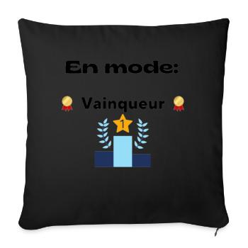 En mode vainqueur - Housse de coussin décorative 45 x 45 cm - noir - Devant