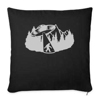 Aliens Bigfoot Kidnapping UFO - Sofa pillowcase 17,3'' x 17,3'' (45 x 45 cm) - black - Front