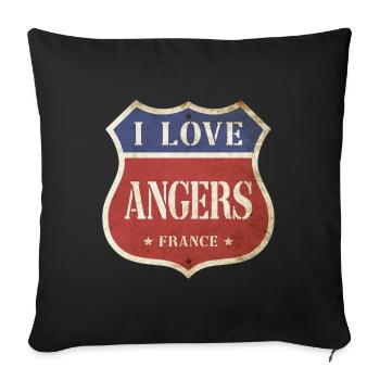 Angers Frankreich Stadt I Love Vintage Retro - Sofakissenbezug 45 x 45 cm - Schwarz - Vorne