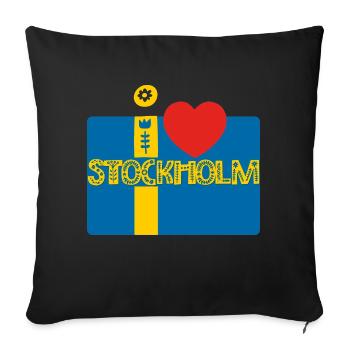 Stockholm - Housse de coussin décorative 45 x 45 cm - noir - Devant