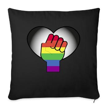 Mois de la fierté - Housse de coussin décorative 45 x 45 cm - noir - Devant