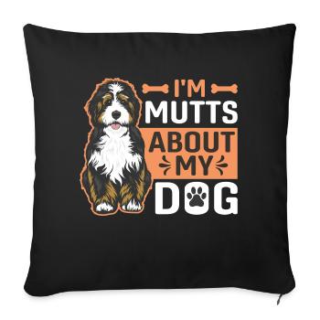 I Am Mutts About Dog Australian Shepherd - Sofa pillowcase 17,3'' x 17,3'' (45 x 45 cm) - black - Front