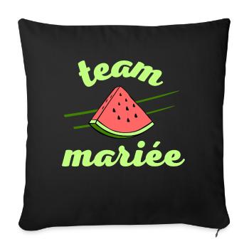EVJF pastèque été Team mariée - Housse de coussin décorative 45 x 45 cm - noir - Devant