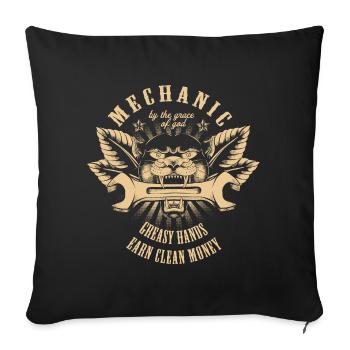 Mechanic Vintage Tattoo - Sofa pillowcase 17,3'' x 17,3'' (45 x 45 cm) - black - Front