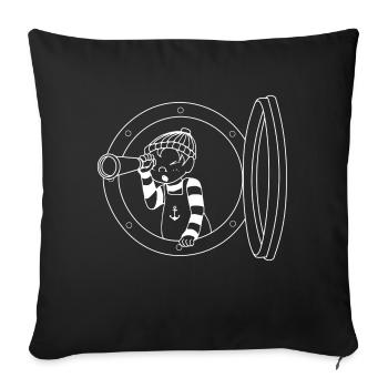 sailor the son - Sofa pillowcase 17,3'' x 17,3'' (45 x 45 cm) - black - Front