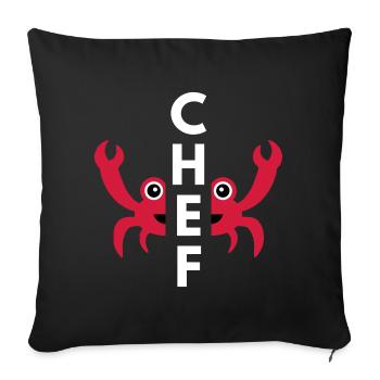 Chef (geteilte Krabbe) - Sofakissenbezug 45 x 45 cm - Schwarz - Vorne