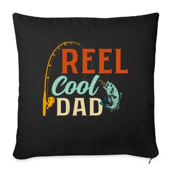 Reel Cool Papa Pêcheur Pêcheur - Housse de coussin décorative 45 x 45 cm - noir - Devant