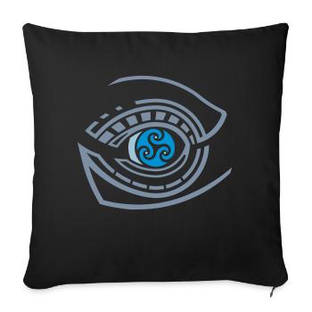 Œil de baleine tribal - Housse de coussin décorative 45 x 45 cm - noir - Devant
