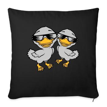 2 Cool Duckling Sunglasses - Sofa pillowcase 17,3'' x 17,3'' (45 x 45 cm) - black - Front