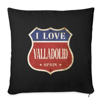 Valladolid Spain City I Love Vintage Retro - Sofa pillowcase 17,3'' x 17,3'' (45 x 45 cm) - black - Front