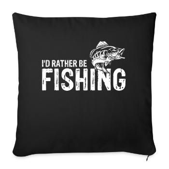 Vintage I'd Rather Be Fishing Awesome Fishing - Sofa pillowcase 17,3'' x 17,3'' (45 x 45 cm) - black - Front