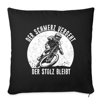 Mountainbike MTB Geschenk BMX Kleidung MTB Spruch - Sofakissenbezug 45 x 45 cm - Schwarz - Vorne