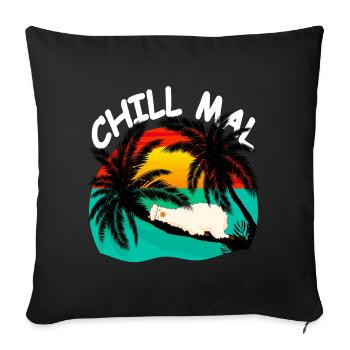 Temps de détente - Housse de coussin décorative 45 x 45 cm - noir - Devant