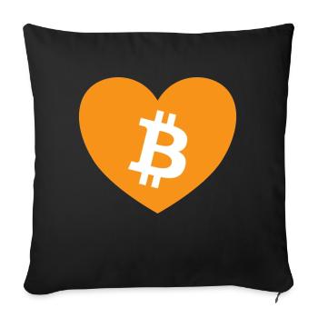 I Love Bitcoin Orange - Sofakissenbezug 45 x 45 cm - Schwarz - Vorne