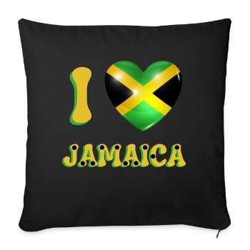 I love Jamaica - Housse de coussin décorative 45 x 45 cm - noir - Devant