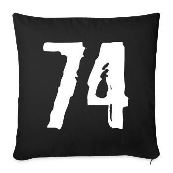 74 number jersey - Sofa pillowcase 17,3'' x 17,3'' (45 x 45 cm) - black - Front