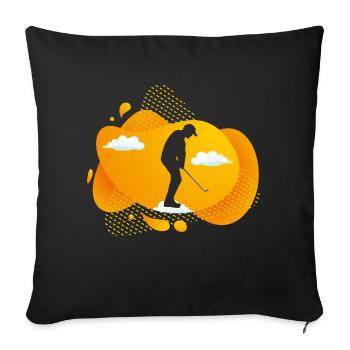 golfeurs de golf sur terrain de golf - Housse de coussin décorative 45 x 45 cm - noir - Devant