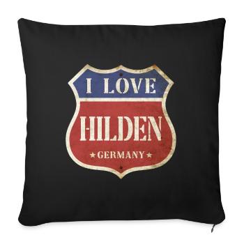 Hilden Deutschland Stadt I Love Vintage Retro - Sofakissenbezug 45 x 45 cm - Schwarz - Vorne