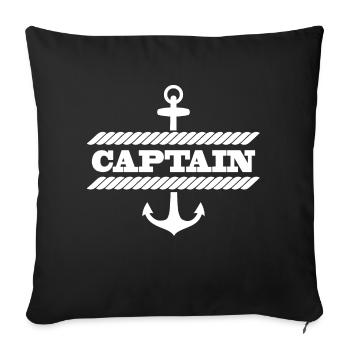 Capitaine de voile Sports nautiques - Housse de coussin décorative 45 x 45 cm - noir - Devant
