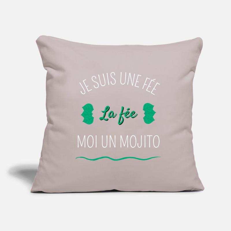 Je suis une fée la fée moi un mojito Housse de coussin décorative 45 x 45 cm