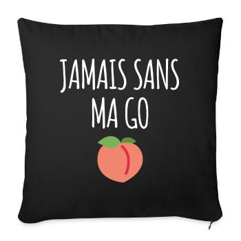 Jamais sans ma go - Housse de coussin décorative 45 x 45 cm - noir - Devant