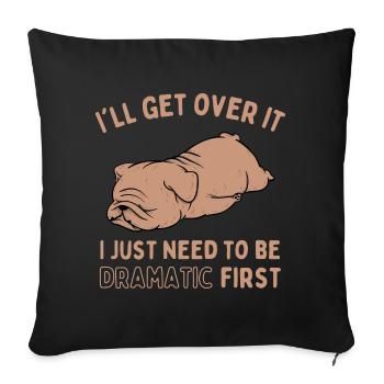 Tired Lazy Bulldog Funny Saying - Sofa pillowcase 17,3'' x 17,3'' (45 x 45 cm) - black - Front