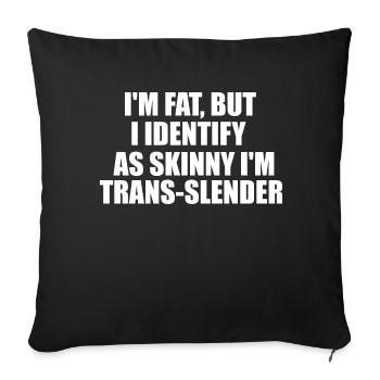 drôle de citation grasse - Housse de coussin décorative 45 x 45 cm - noir - Devant