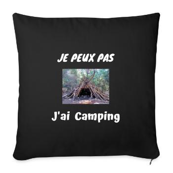 Je peux pas J'ai Camping - Housse de coussin décorative 45 x 45 cm - noir - Devant