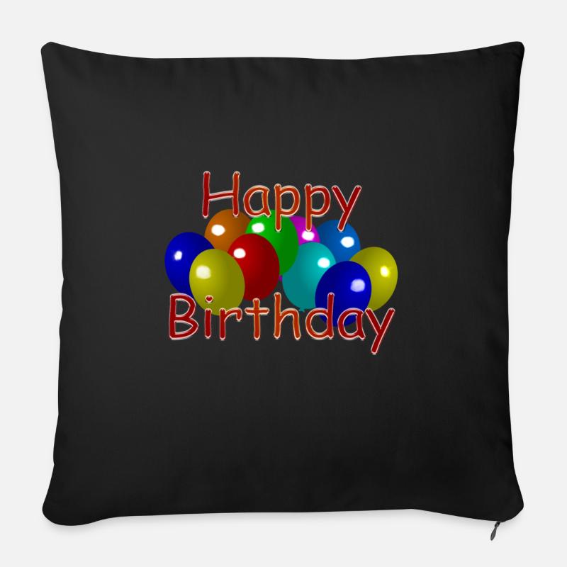 happy birthday - Sofakissenbezug 45 x 45 cm - Schwarz