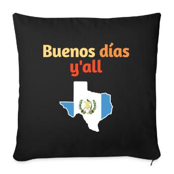 Guatemaltekisch-texanisches Design für Einwanderer - Sofakissenbezug 45 x 45 cm - Schwarz - Vorne