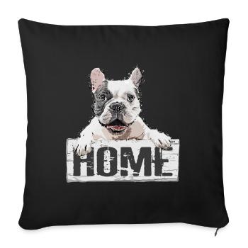 Bulldog Dog Pet Home Bouclier - Housse de coussin décorative 45 x 45 cm - noir - Devant