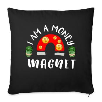 Money Magnet Money Finance Shares Quote Gift - Sofa pillowcase 17,3'' x 17,3'' (45 x 45 cm) - black - Front