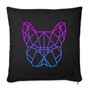 Geometrischer Bulldog Neon Gradient - Sofakissenbezug 45 x 45 cm - Schwarz - Vorne