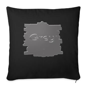 Gris - Housse de coussin décorative 45 x 45 cm - noir - Devant