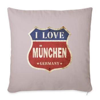 München Deutschland Stadt I Love Vintage Retro - Sofakissenbezug 45 x 45 cm - helles Taupe - Vorne