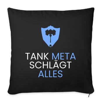 Tank Meta gewinnt - Sofakissenbezug 45 x 45 cm - Schwarz - Vorne