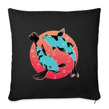 Carp Koi | Japanese ornamental fish - Sofa pillowcase 17,3'' x 17,3'' (45 x 45 cm) - black - Front