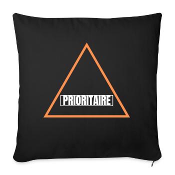 PRIORITY-T-SHIRT - Sofa pillowcase 17,3'' x 17,3'' (45 x 45 cm) - black - Front