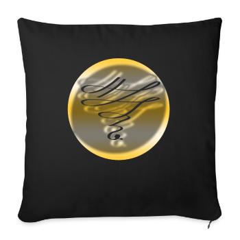 Golden ornament - Sofa pillowcase 17,3'' x 17,3'' (45 x 45 cm) - black - Front