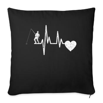 Fishing Fishing hooks Fishing Fishing Fishing Fishing - Sofa pillowcase 17,3'' x 17,3'' (45 x 45 cm) - black - Front