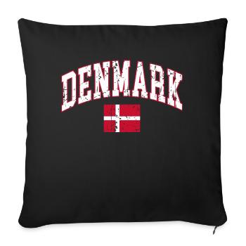 Danemark drapeau Danemark - Housse de coussin décorative 45 x 45 cm - noir - Devant