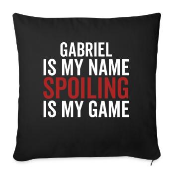 Gabriel est mon nom Spoiling est mon jeu - Housse de coussin décorative 45 x 45 cm - noir - Devant